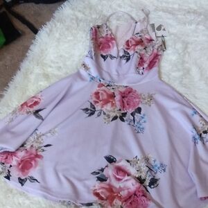 Iris Pink and White Floral Dress